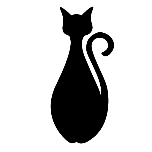 Frontal black cat silhouette
