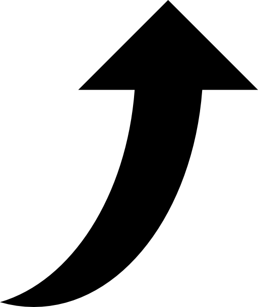 Arrow up in solid black shape
