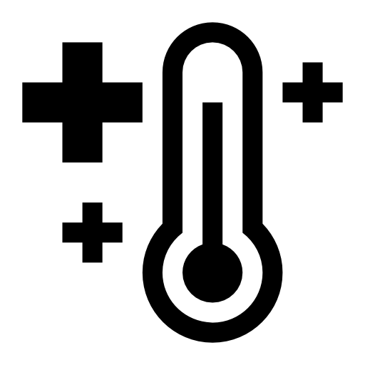 Thermometer with plus signs