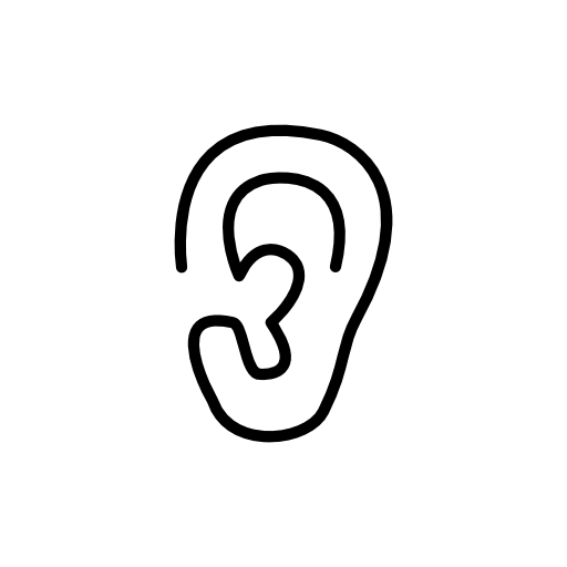 Ear lobe side view outline