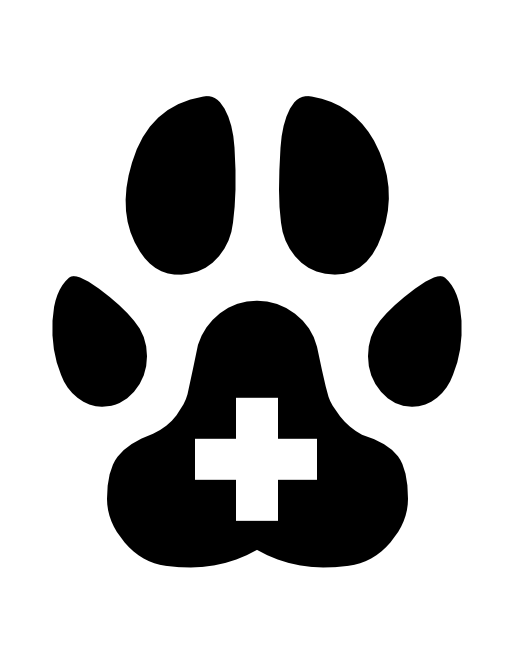 Animal paw with plus symbol