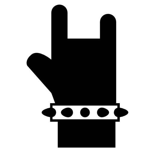 Rock symbol of a hand