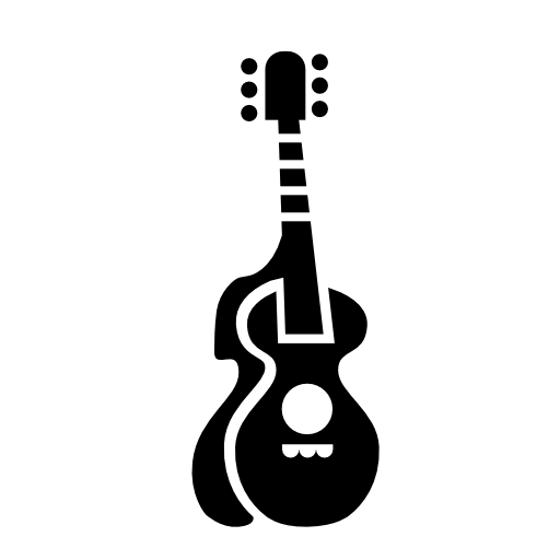 Acoustic guitar with silhouette
