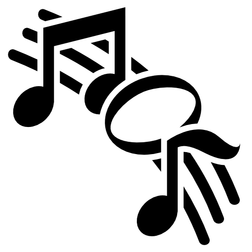 Musical notes on a staff variant