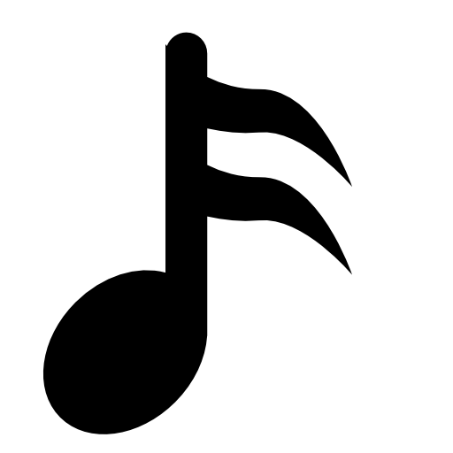 Musical note symbol in black