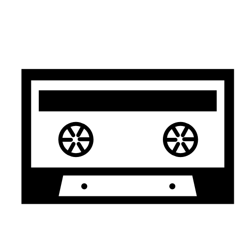 White cassette tape with black details