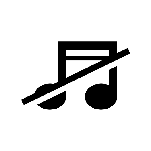 No music sign of musical note with a slash