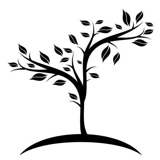 Small fruit tree growing on earth
