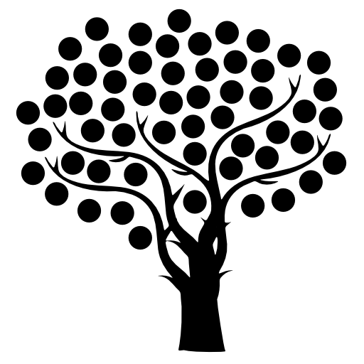 Tree with thin branches and small dots foliage