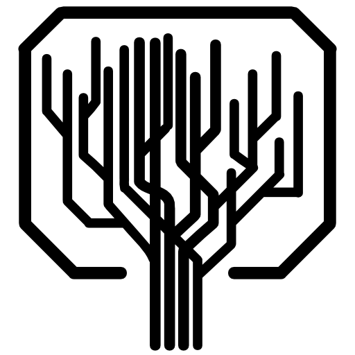 Tree shape of straight lines like a computer printed circuit