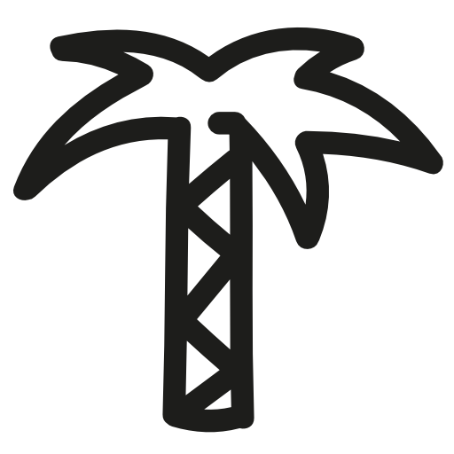 Palm hand drawn tree