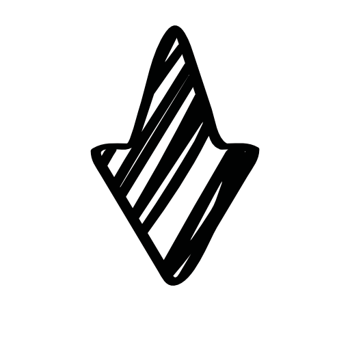Sketched arrow pointing down