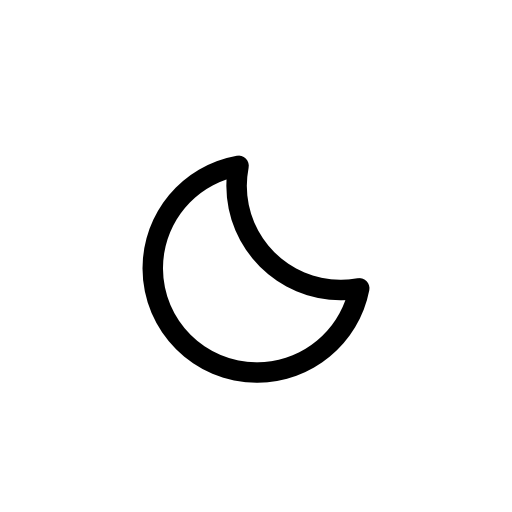 Crescent moon outline