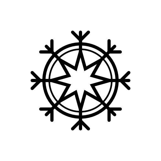 Eight point star outline snowflake