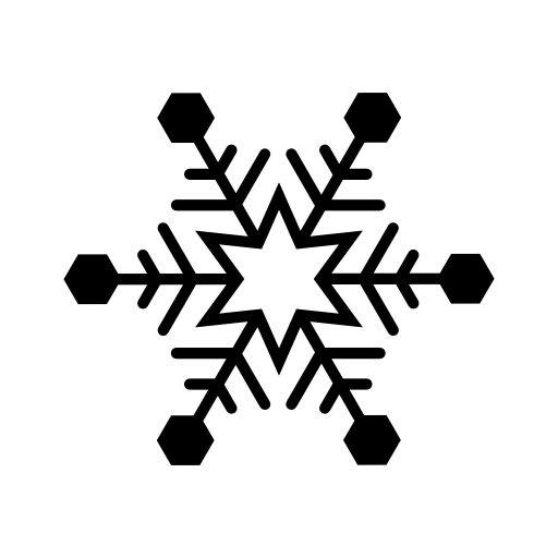Six point star at center of snowflake