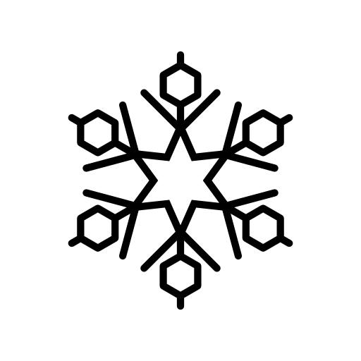 Snowflakes with hexagonal shapes