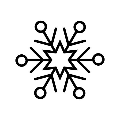 Snowflake with six point star and circle shapes