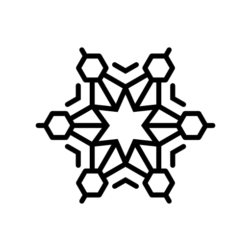 Snowflake crystal with six point star at the center