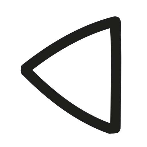 Left arrow hand drawn triangular shape