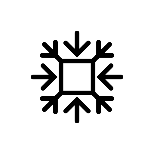 Snowflake made up of arrows and square outline