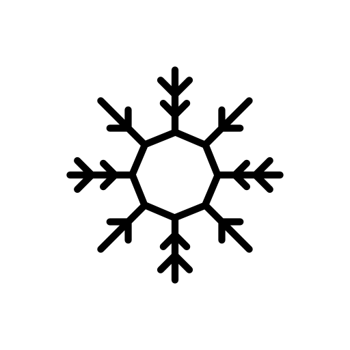 Snowflake with octagon center outline