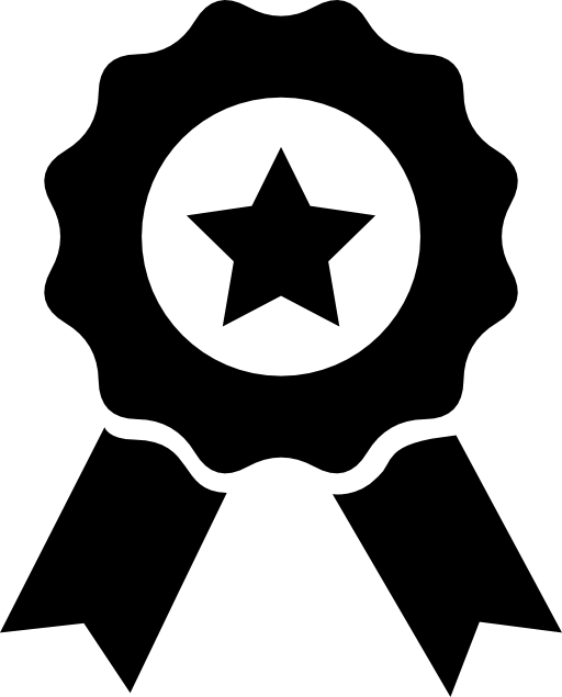 Medal with star and ribbon