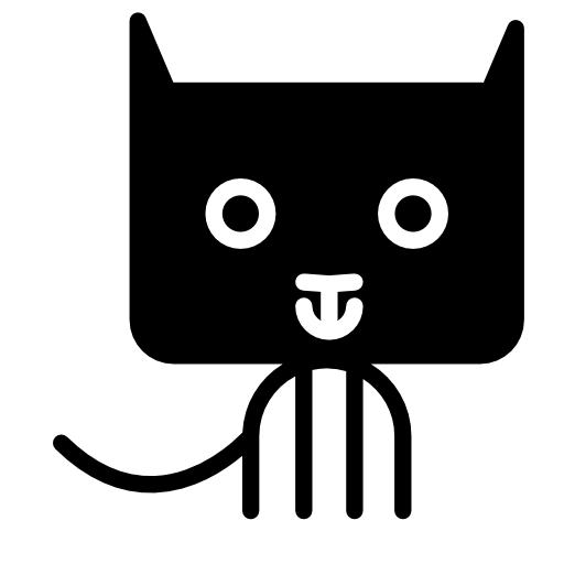 Cat cartoon of rectangular rounded head