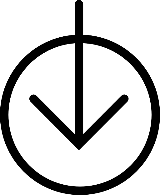 Arrow down in a circle outline