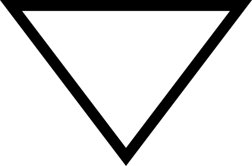 Arrow white triangular shape outline pointing down