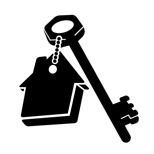 House keychain with door key