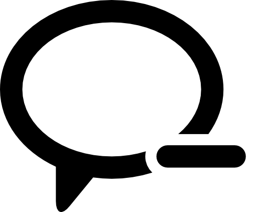 Subtract sign with dialogue cloud symbol