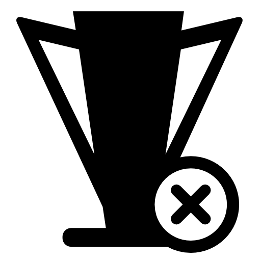 Football trophy with delete symbol