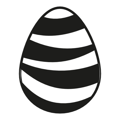 Easter egg with horizontal stripes
