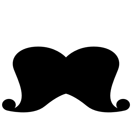 Big moustache with curled tip