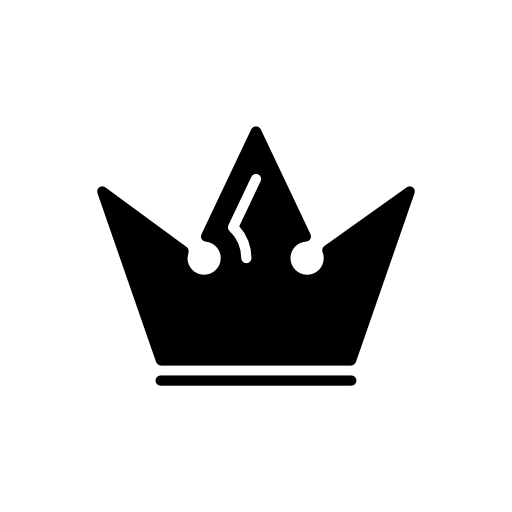 Triangular pointed crown silhouette with white details