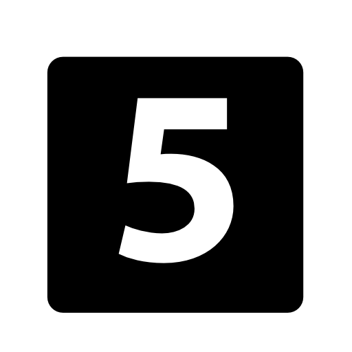 Number 5 black square
