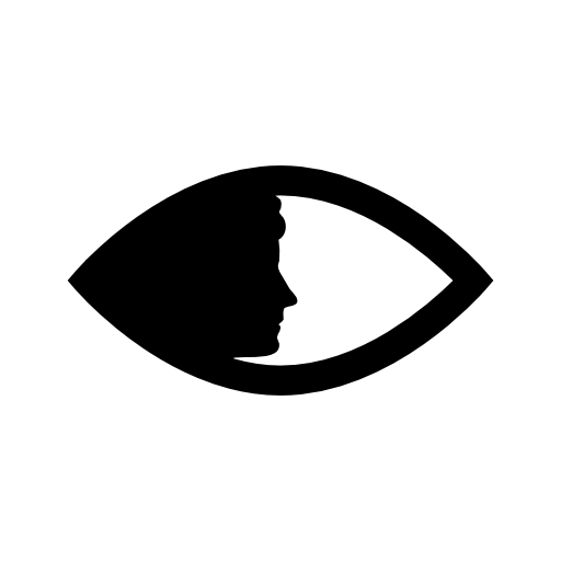 Women face side silhouette in an eye shape