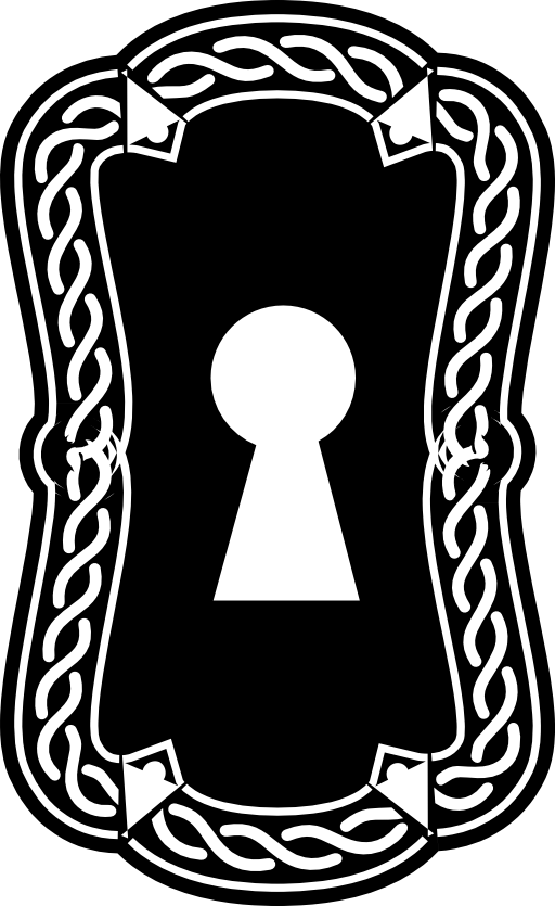 Keyhole variant with rope design border