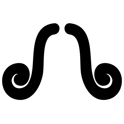 Curled moustache outline