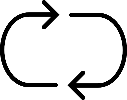 Connecting rotated left and right arrows