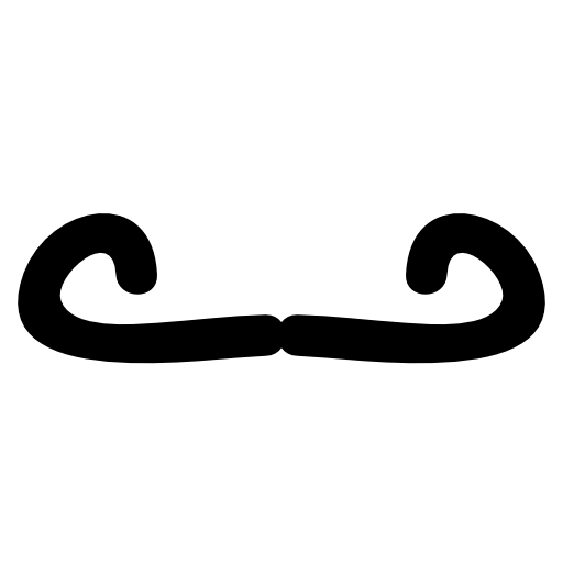 Curled up moustache outline
