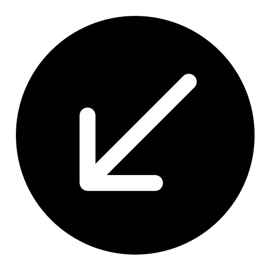 Circle with arrow to down left