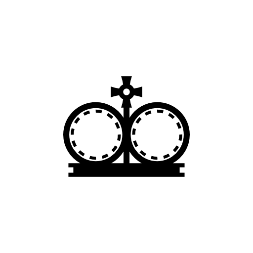 Royal crown with two circles and a cross in the middle