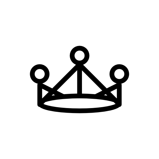 Royal crown of lines with three circles on top