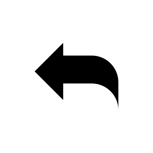 Reply black left arrow interface symbol