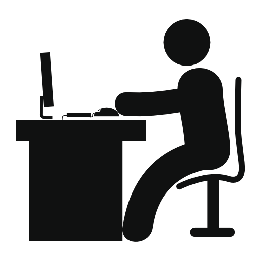 Man in office desk with computer