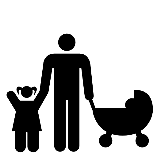 Father with his daughter and baby