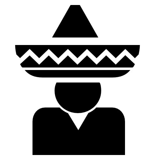 Horseman of Mexico with typical mexican hat