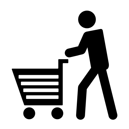 Man walking with shopping cart
