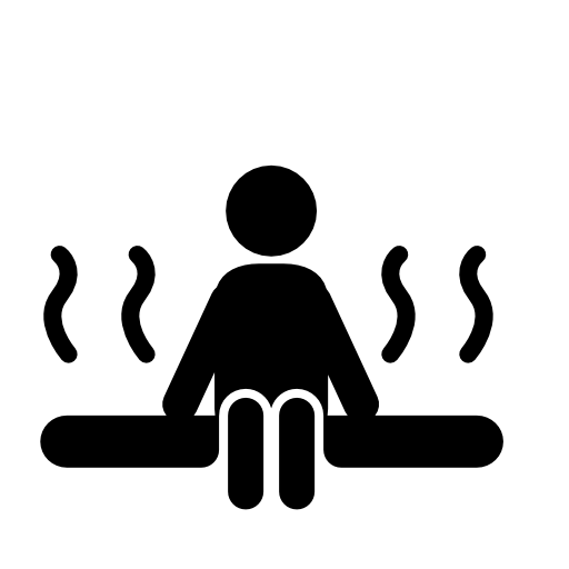 Person silhouette in sauna